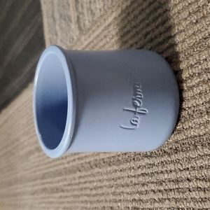 La Fermier Cermer Terra Cotta Yogurt Pot Blue Glazed Ceramic